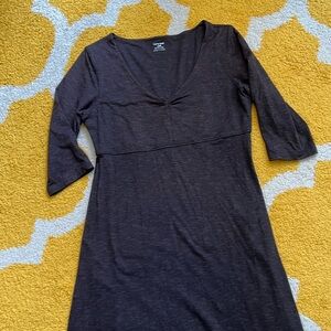 Horny Toad empire waist dress in dark brown heather